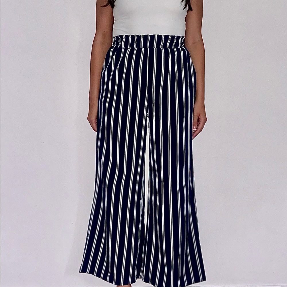 Navy Striped Women's Pants